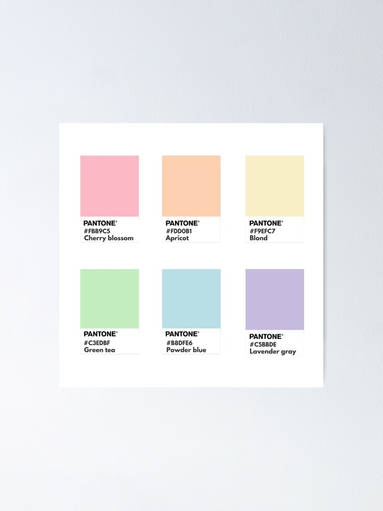 Échantillon de couleur pantone arc-en-ciel pastel | Poster