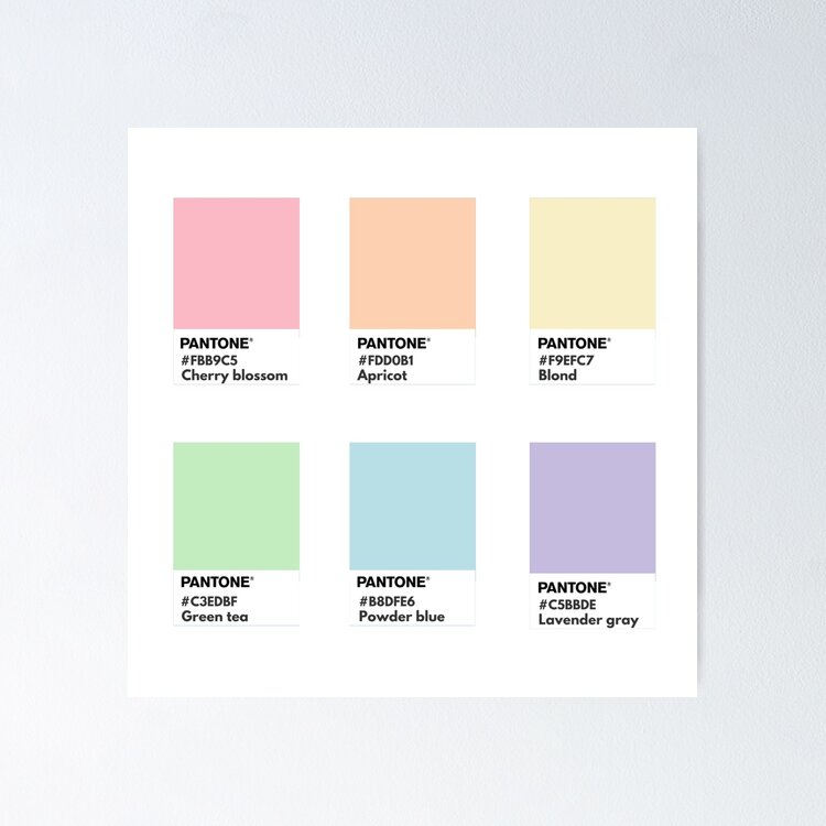 Pastel rainbow pantone color swatch Sticker