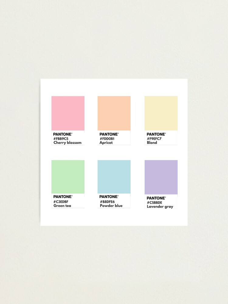 Pastel Rainbow Pantone Color Swatch Photographic Print For Sale By