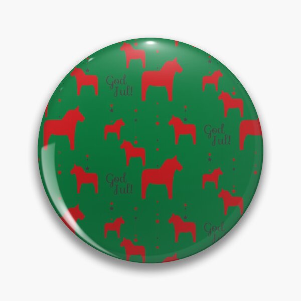 Item preview, God Jul Green and Red - Dala style designed and sold by Corduroy9.
