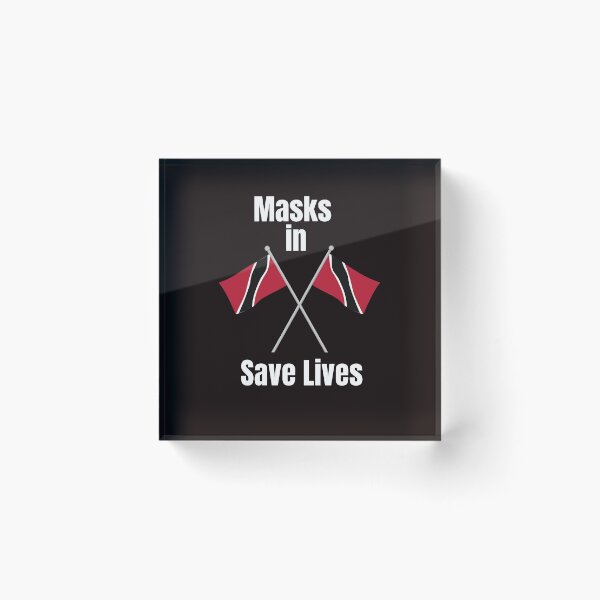Item preview, Facemask in Trinidad and Tobago Save Lives with the Black Background designed and sold by Vero De.
