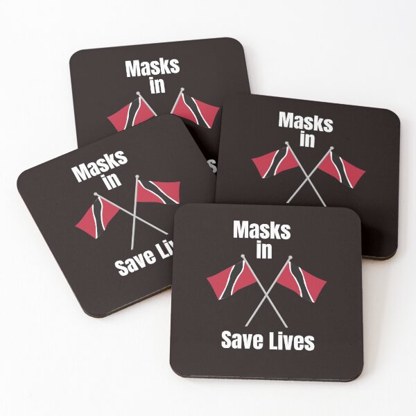 Item preview, Facemask in Trinidad and Tobago Save Lives with the Black Background designed and sold by Vero De.