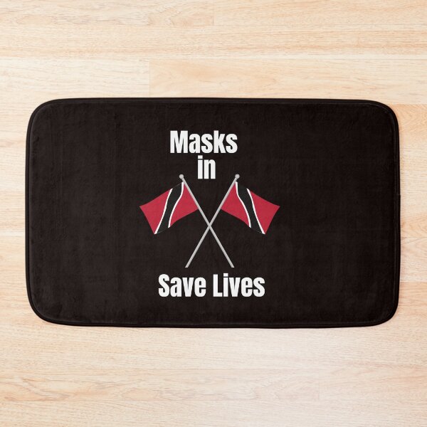 Item preview, Facemask in Trinidad and Tobago Save Lives with the Black Background designed and sold by Vero De.