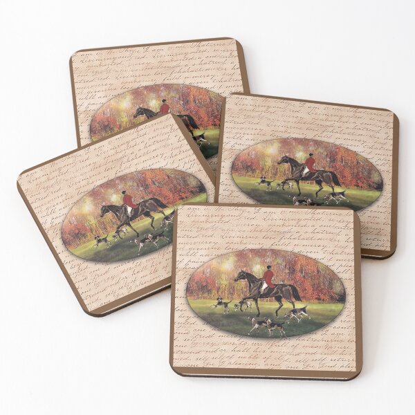 Item preview, Autumn foxhunter and hound dogs designed and sold by AnnaB264.