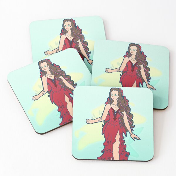 Item preview, Aerith Gainsborough in her red dress from Final Fantasy VII Remake designed and sold by YA Lit Reads.