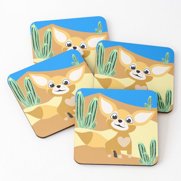 Item preview, Fennec fox in the cacti desert designed and sold by orangerinka.