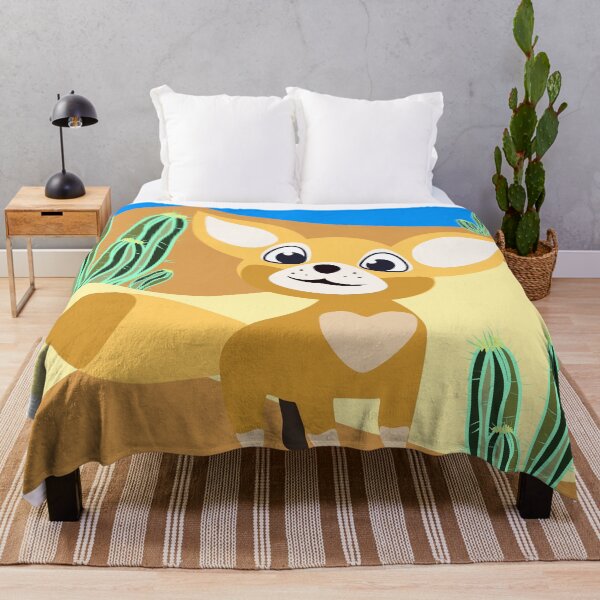 Item preview, Fennec fox in the cacti desert designed and sold by orangerinka.