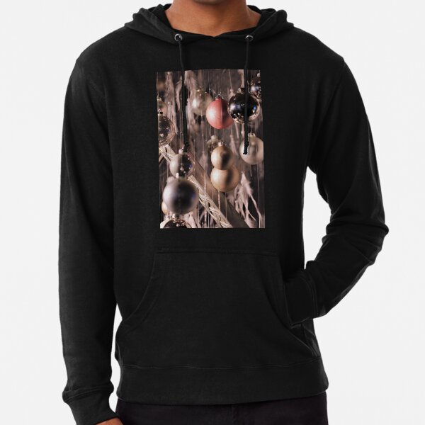 Pink and silver Christmas bulbs Lightweight Hoodie