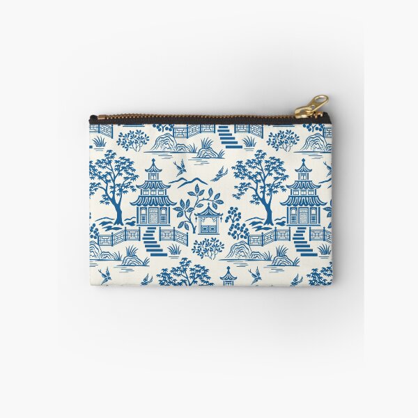 Item preview, Chinoiserie Pagoda Blue on White designed and sold by Barbara Pixton.