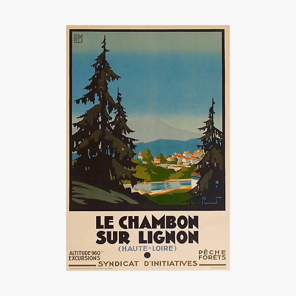 Item preview, retro classic Le Chambon sur lignon poster designed and sold by CorasPosters.