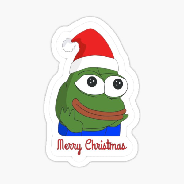 "Sodapoppin pepega frog wish you MERRY CHRISTMAS!" Sticker for Sale by