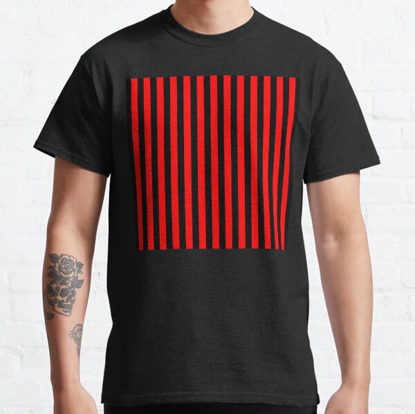 Red and Black Vertical Stripes Classic T-Shirt