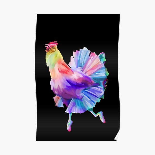 Rainbow Hen Poster