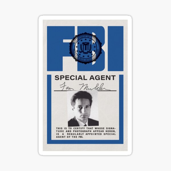 "Fox Mulder FBI Badge XFiles" Sticker for Sale by RodHeck Redbubble