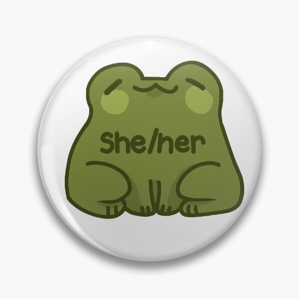 She/Her Frog Pronouns Pin