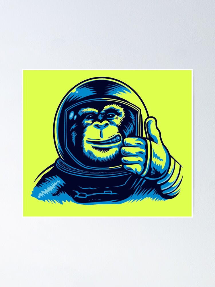 Thumbnail 1 of 3, Poster, Spaceman monkey designed and sold by Ladyvml.