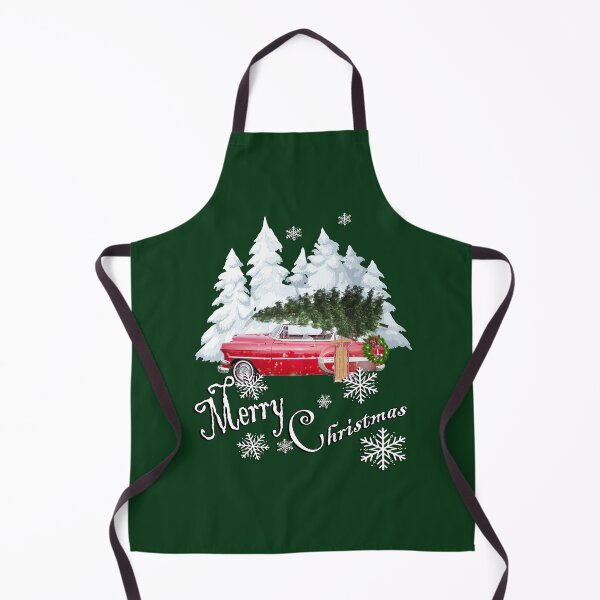 Item preview, Traditional Old Fashioned Farmhouse Christmas Design: Vintage Car Hauling Tree in Snow Merry Christmas designed and sold by tamdevo1.