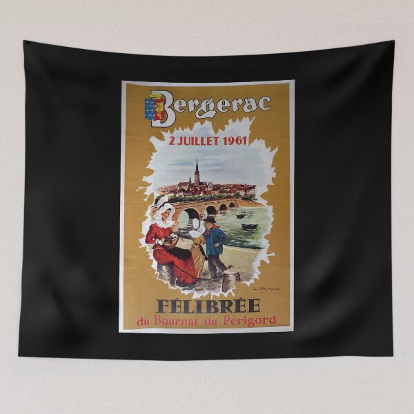 Artikelvorschau, retro classic Bergerac 1961 poster entworfen und verkauft von CorasPosters.