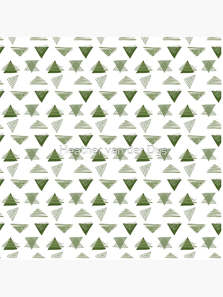 Jungle Pattern Set | Hand drawn green triangle pattern by vanderdys