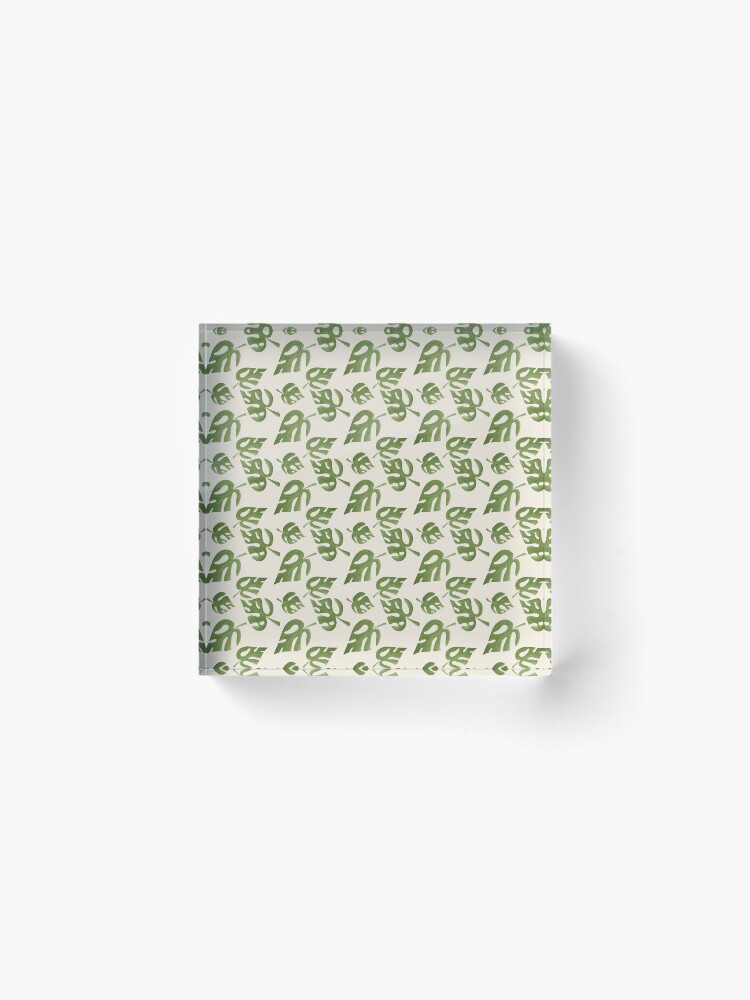 Alternate view of Jungle Pattern Set | Green and Tan Tropical Leaf pattern Acrylic Block