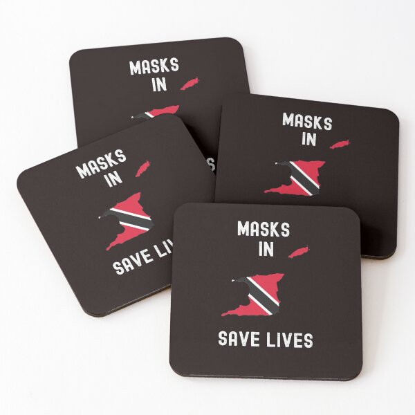 Item preview, Facemask in Trinidad and Tobago Save Lives with the Black Background designed and sold by Vero De.