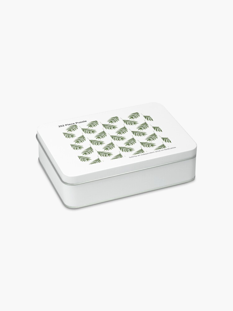 Alternate view of Jungle Pattern Set | Green and Whit leaf pattern Jigsaw Puzzle