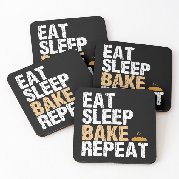 Item preview, EAT SLEEP BAKE REPEAT designed and sold by Feline Rockstars.