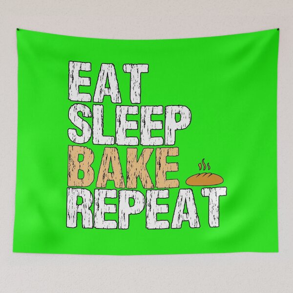 Item preview, EAT SLEEP BAKE REPEAT designed and sold by Feline Rockstars.