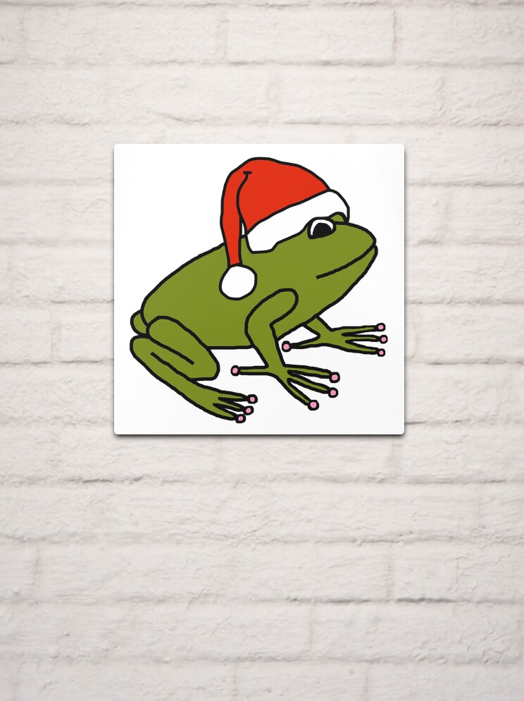 Cute Santa Hat Frog Hoppy Christmas Gift Tags - Printable