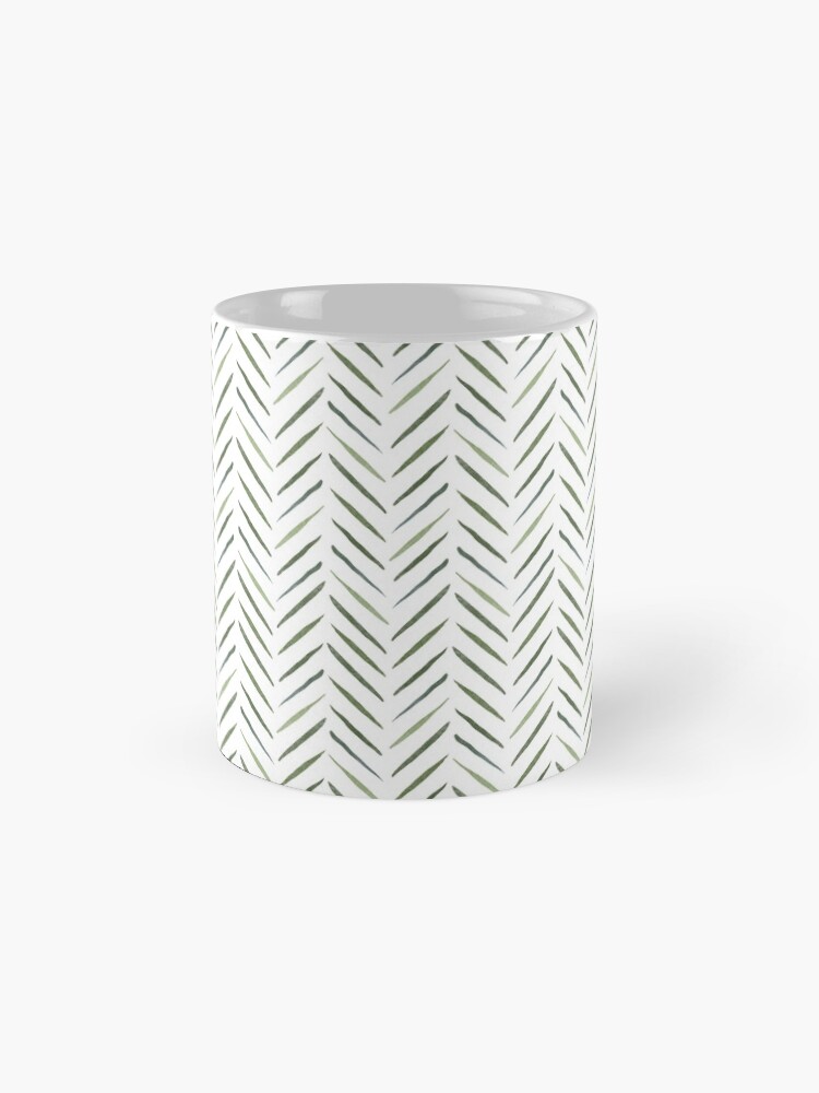 Alternate view of Jungle Pattern Set | Green & white arrow watercolored pattern Coffee Mug