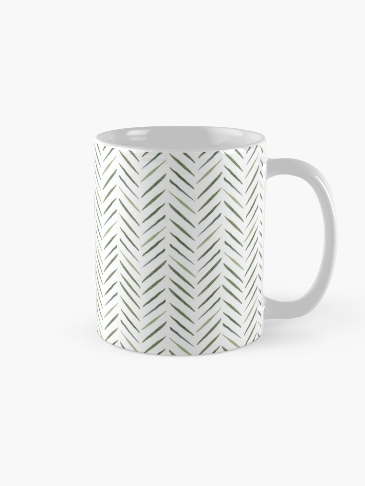 Alternate view of Jungle Pattern Set | Green & white arrow watercolored pattern Coffee Mug