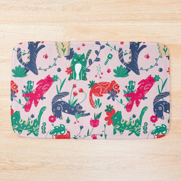 Item preview, Cute floral pattern with cats designed and sold by gavayka.