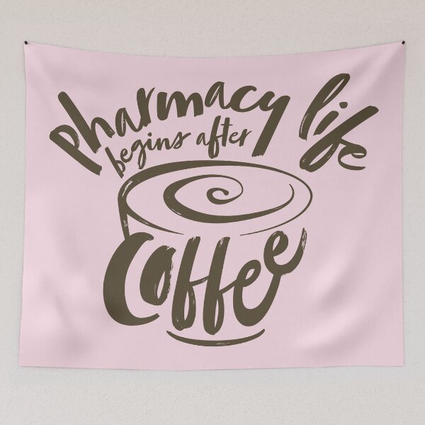 Item preview, Pharmacy life begins after coffee (brown) designed and sold by Eenig.