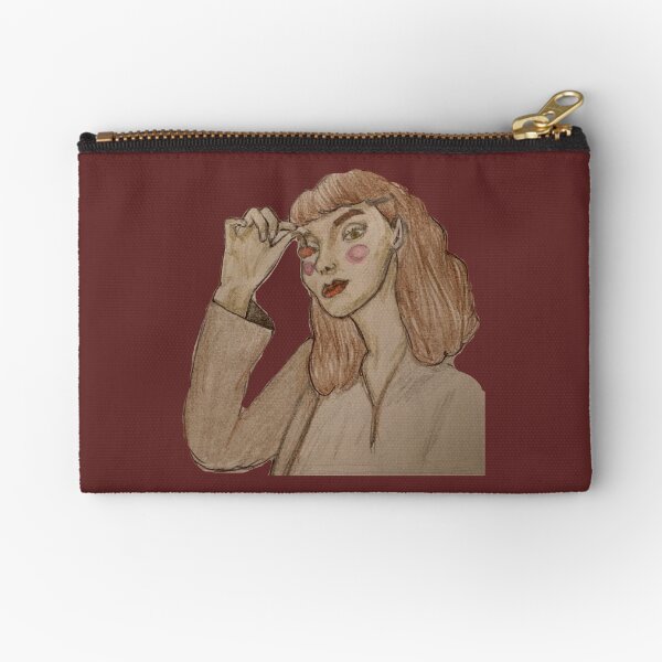 girl and a cherry Zipper Pouch