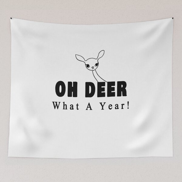 Item preview, Oh Deer what a year white background designed and sold by Roy Store.