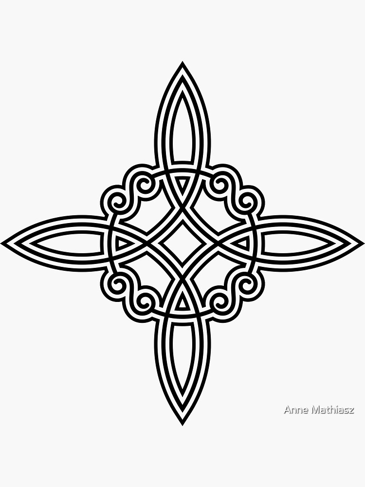 Thumbnail 3 of 3, Sticker, Witch's Knot, witches, node, power of 4 elements, magic, mystic, witchcraft, Wicca designed and sold by nitty-gritty.