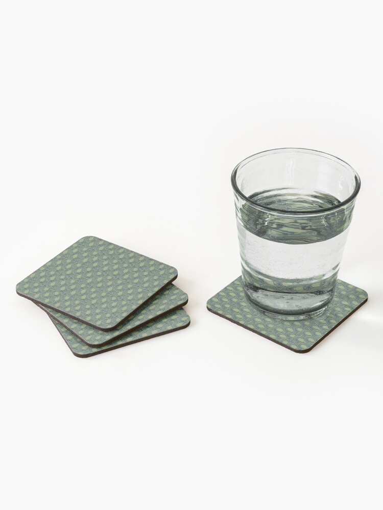 Alternate view of Jungle Pattern Set | Green & Blue hand drawn pattern Coasters (Set of 4)
