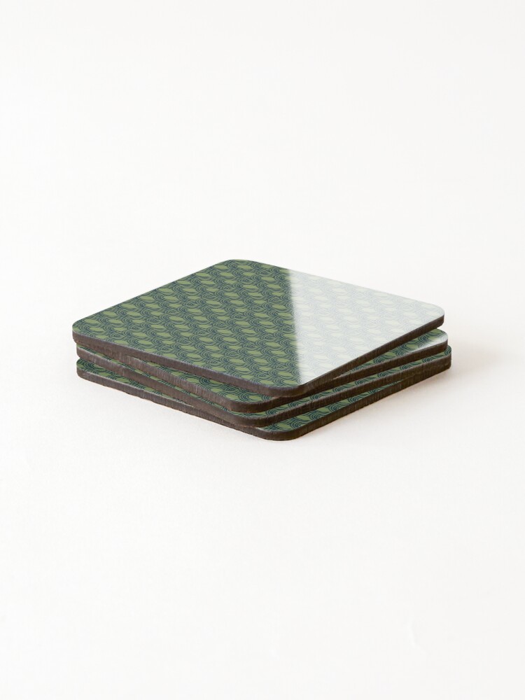 Alternate view of Jungle Pattern Set | Green & Blue hand drawn pattern Coasters (Set of 4)