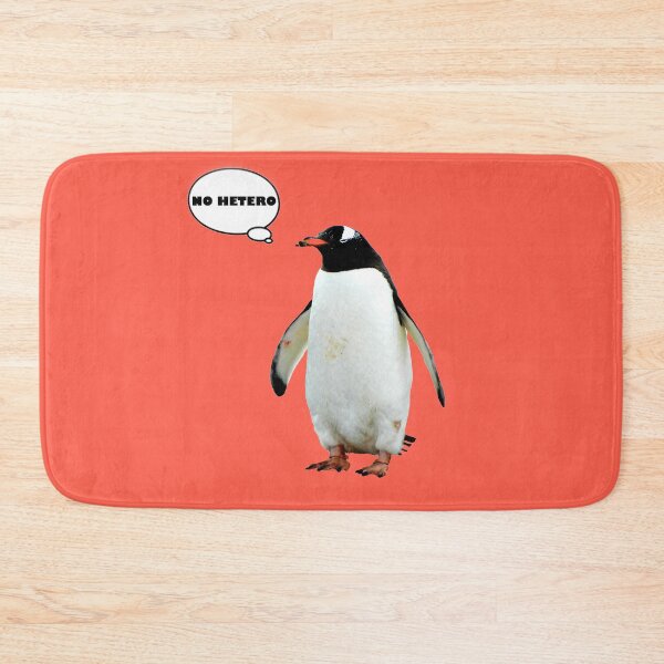 Item preview, No Hetero Penguin Image LGBT In Salmon Colour designed and sold by LuckyKermit.