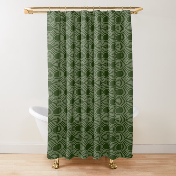 Jungle Pattern Set | Green shades hand drawn arch pattern Shower Curtain
