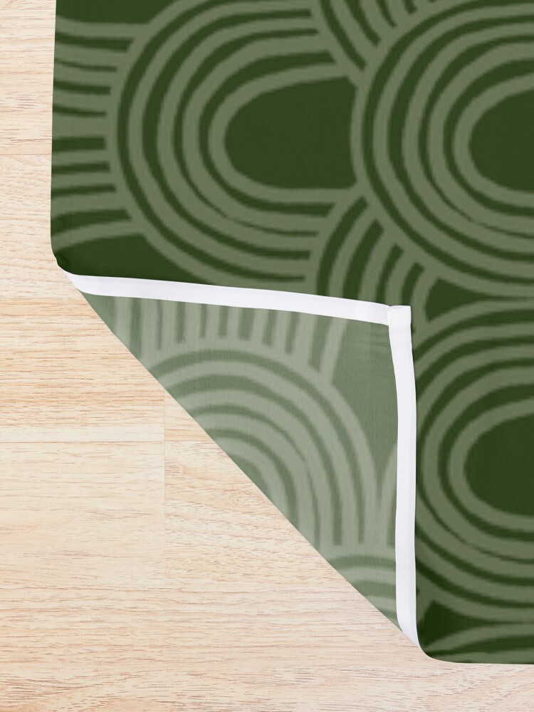Alternate view of Jungle Pattern Set | Green shades hand drawn arch pattern Shower Curtain