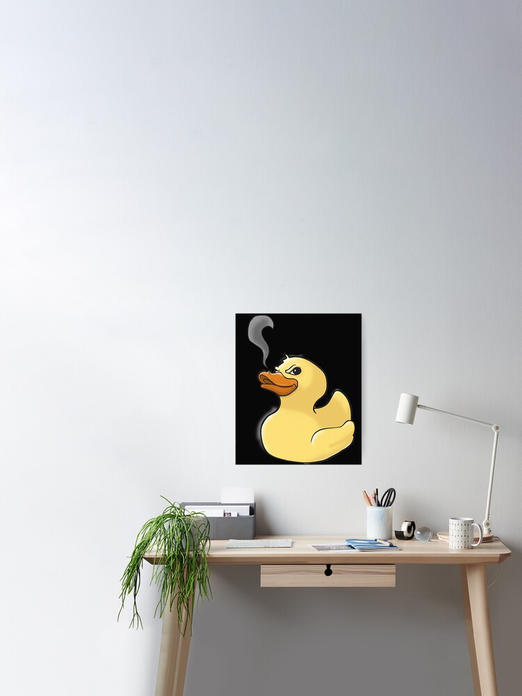 Fire Breathing Rubber Ducky Print Funny Smoking Duck Tee Tote Bag