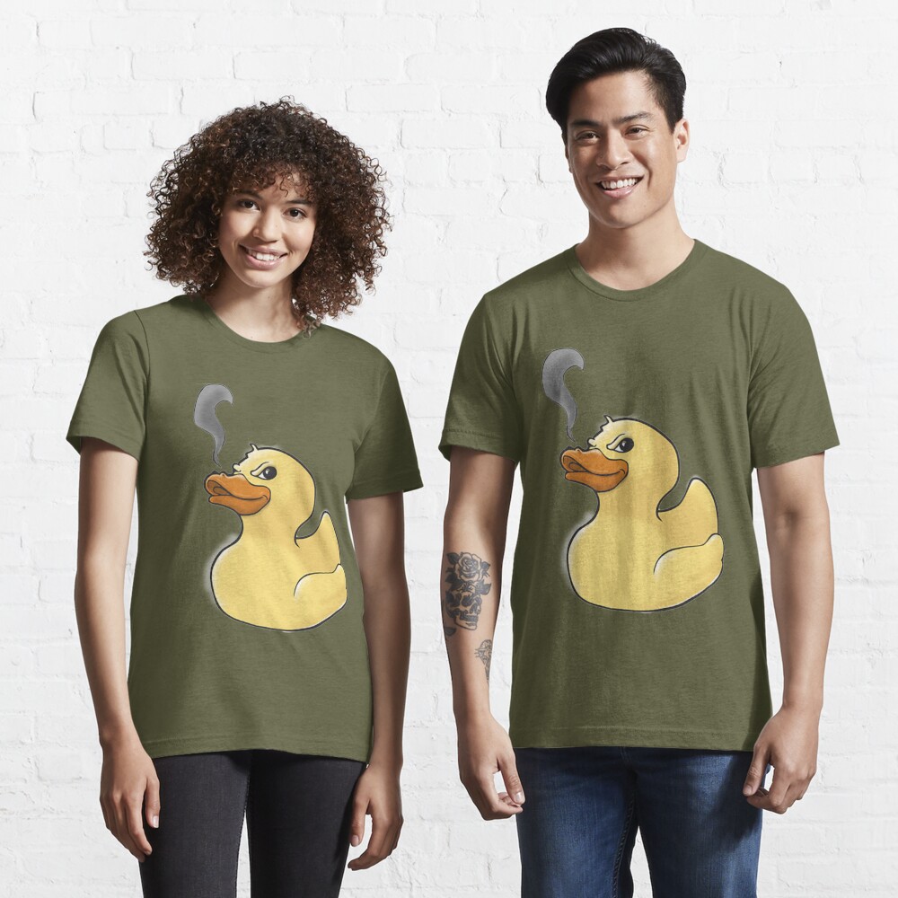 Fire Breathing Rubber Ducky Print Funny Smoking Duck Tee Tote Bag