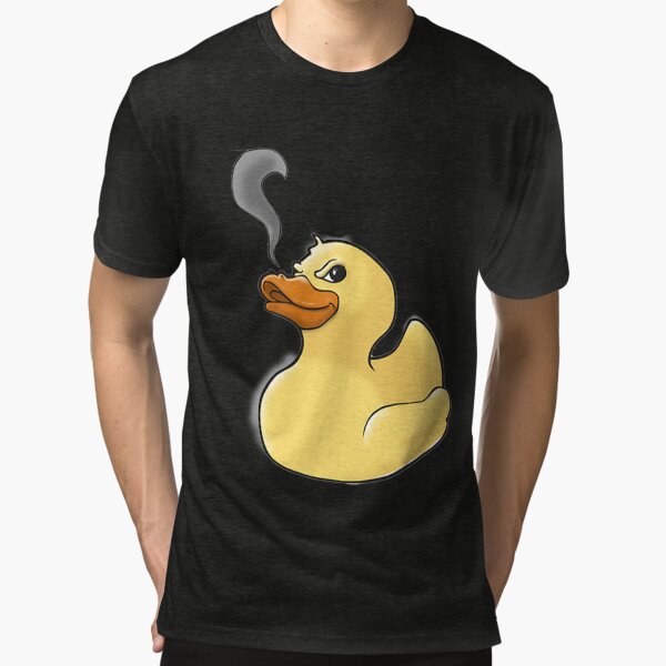 Fire Breathing Rubber Ducky Print Funny Smoking Duck Tee Tote Bag