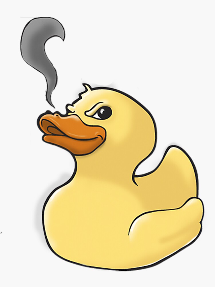 Fire Breathing Rubber Ducky Print Funny Smoking Duck Tee Tote Bag