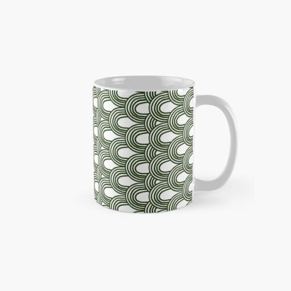 Jungle Pattern Set | Green & white hand drawn pattern Classic Mug
