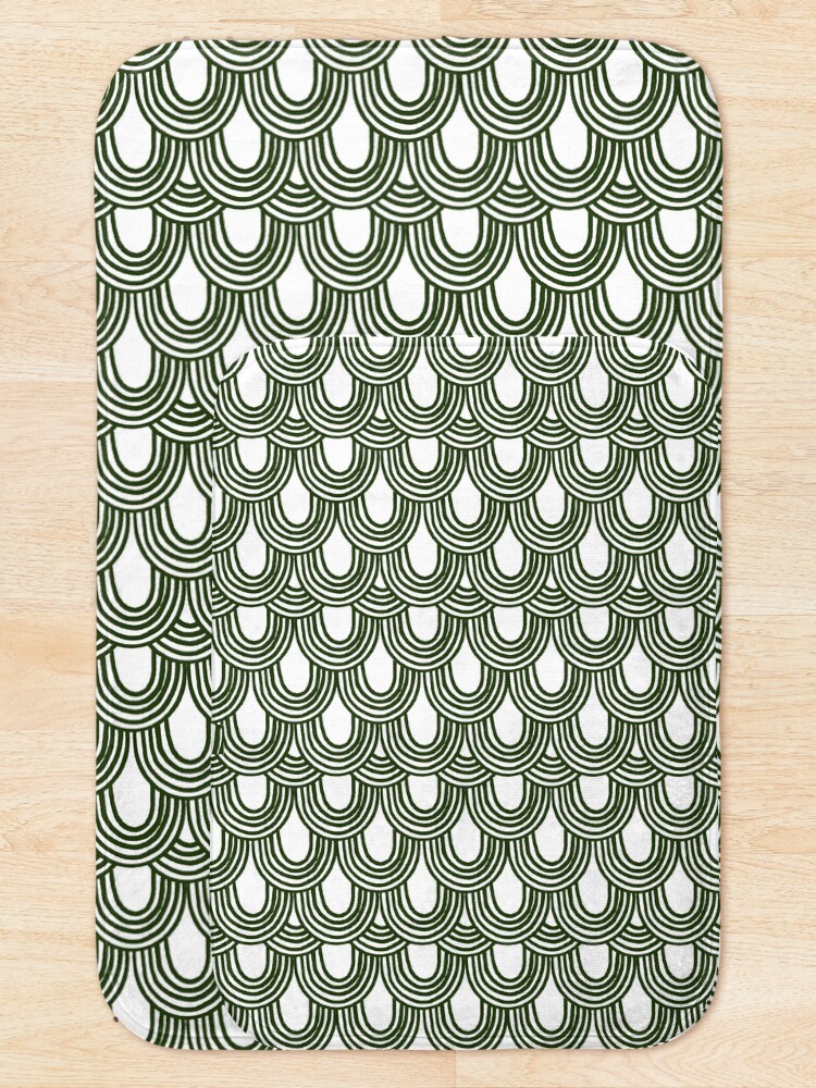 Alternate view of Jungle Pattern Set | Green & white hand drawn pattern Bath Mat