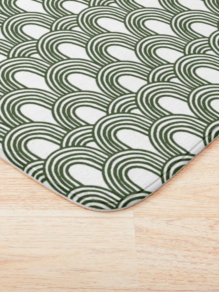 Alternate view of Jungle Pattern Set | Green & white hand drawn pattern Bath Mat