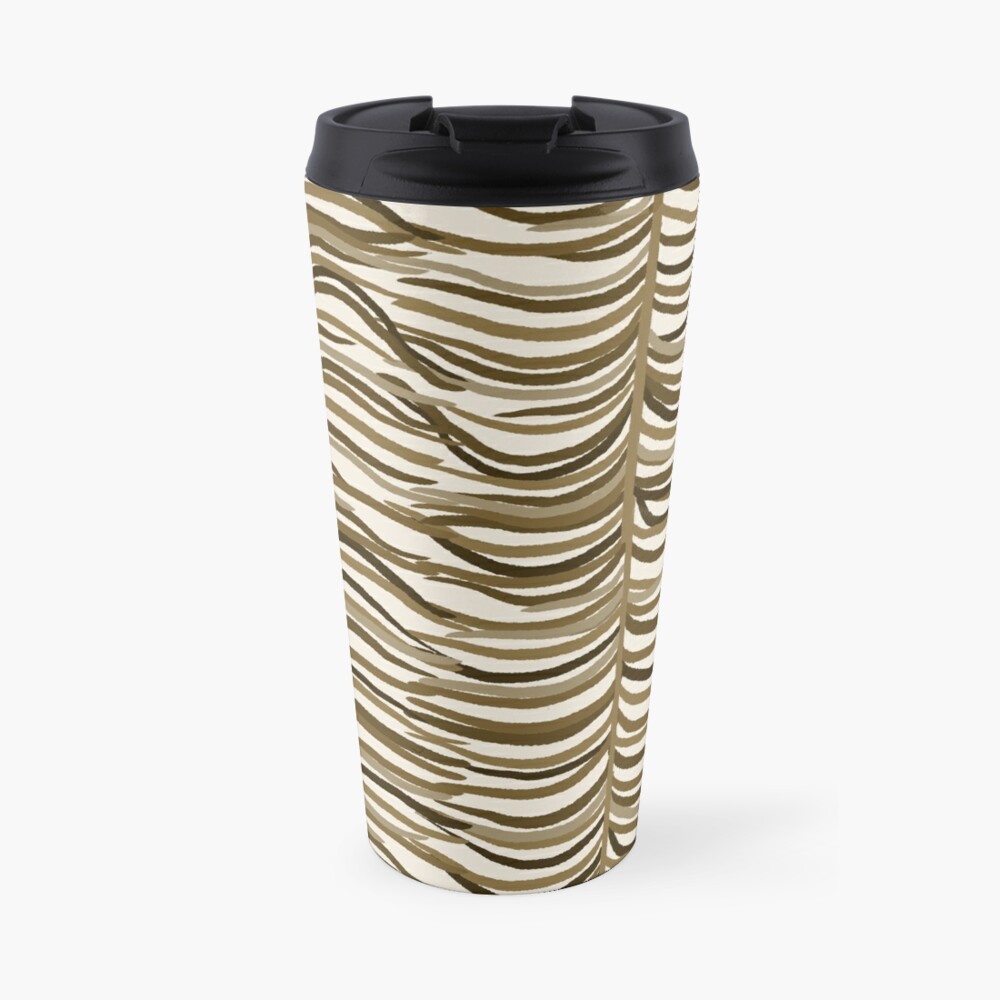 Jungle Pattern Set | Brown tropical leaf pattern Travel Coffee Mug