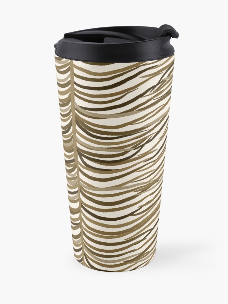 Alternate view of Jungle Pattern Set | Brown tropical leaf pattern Travel Coffee Mug